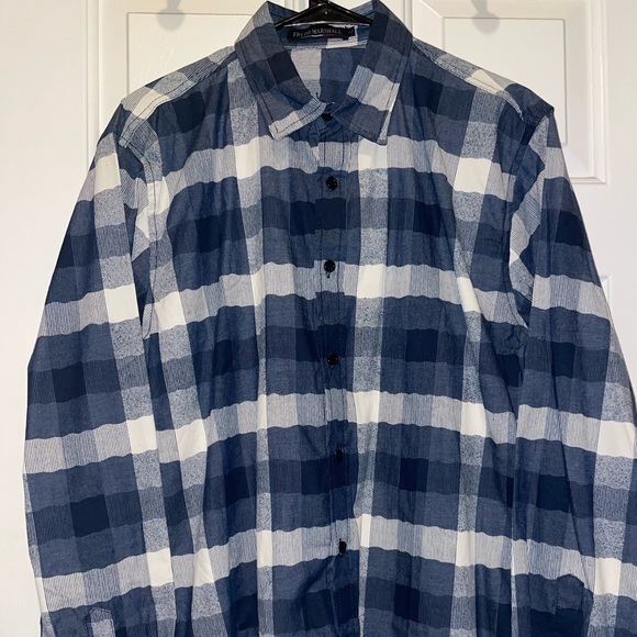 Other - Large blue/white long sleeve button down shirt